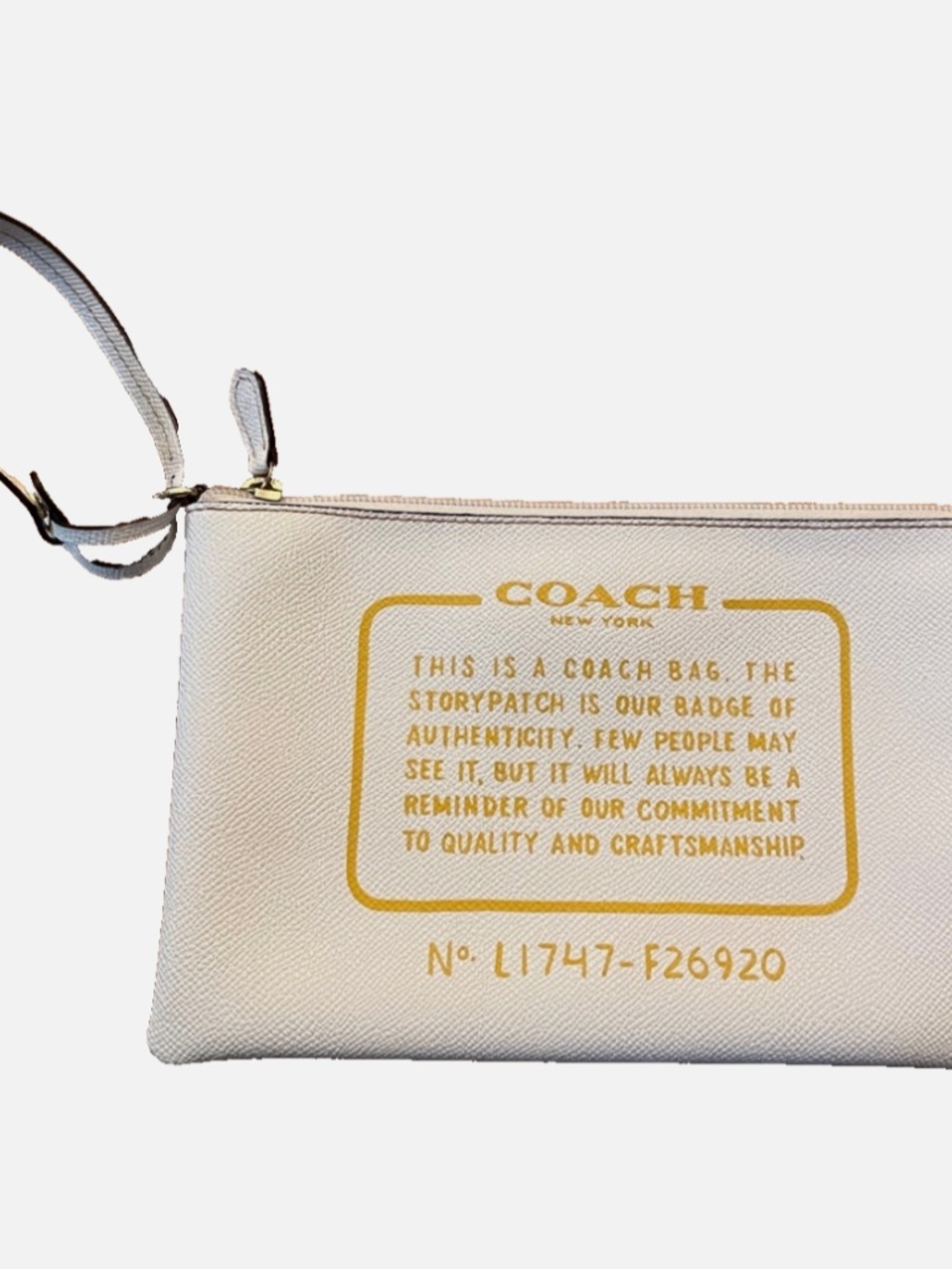 Authentic Coach Creed Patch Zipper Pouch in Ivory LIKE NEW